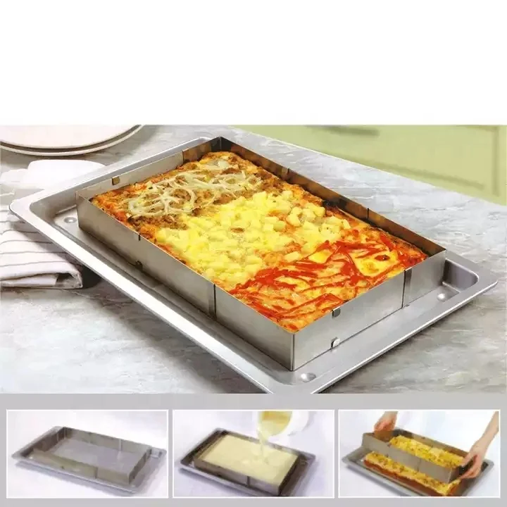New Design Stainless Steel Adjustable Rectangle Cake Mold Baking Circle Mousse For Kitchen Baking Cooking Tool