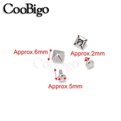 500Sets Pyramid Cap Rivets Stud Square Rivet Base Spikes Punk Garment Clothes Hat Shoes Leather Cap Bag DIY Craft Accessories