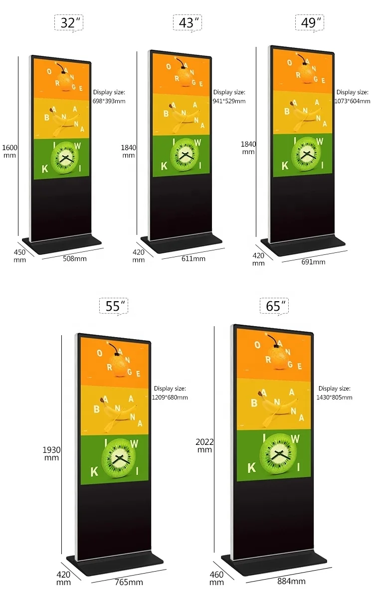 Affiliate program 43 inch indoor lcd panel Floor Stand Lcd Digital Signage player,LCD Advertising Screens Factory Price