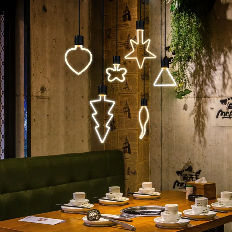 Newly Designed LED Flexible linear Bulb Peach Heart Five Star Square linear Incandescent Lamp