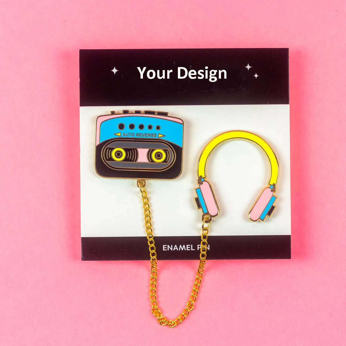 Опт на заказ Эмаль Воротник отворот штифт с цепочкой