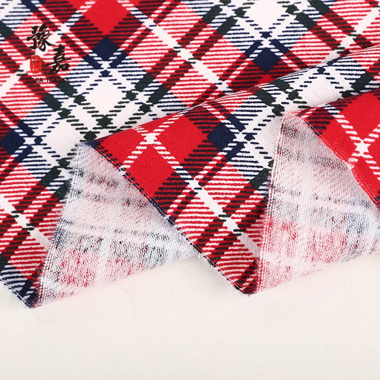 Wholesale cotton check flannel printed design fabric for sale christmas