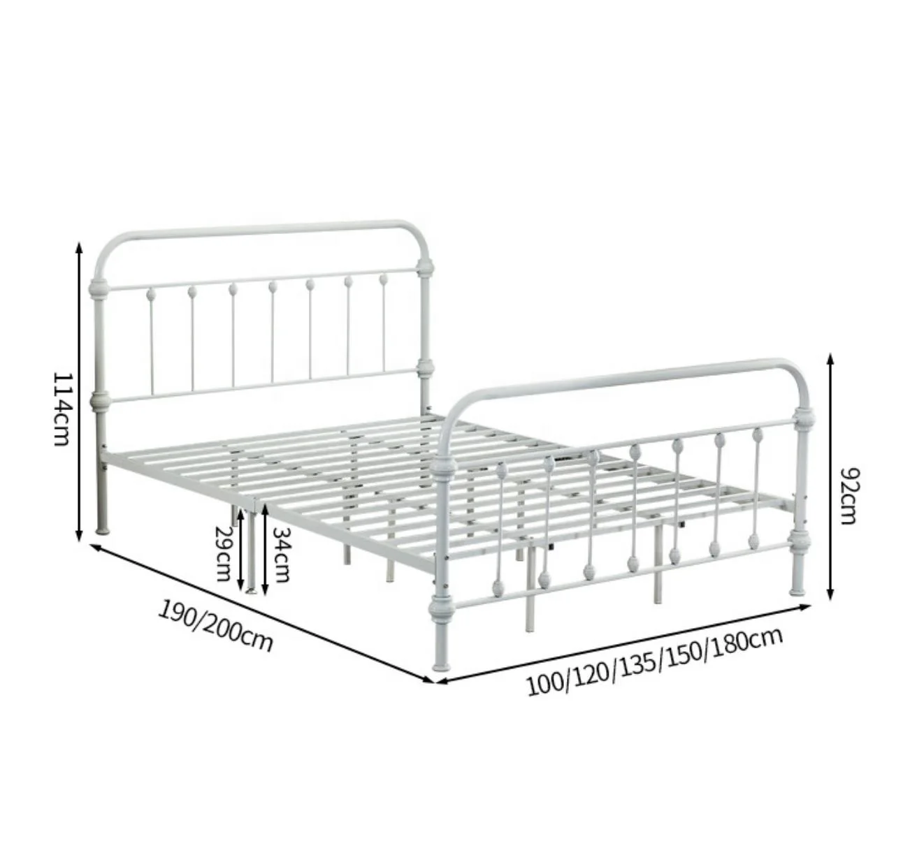 Europe style classical design bedroom  furniture black iron sheet single bed