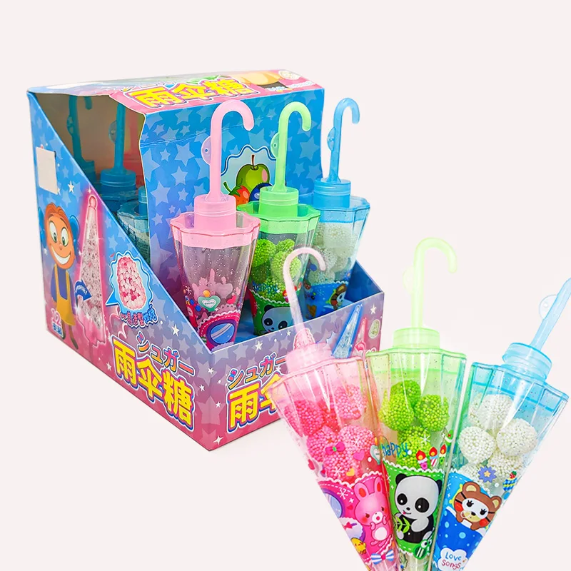 wholesale sweet fruit jelly gummy candy Umbrella shape candy toy