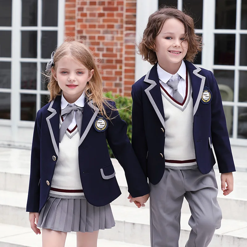 2022 kids clothing  party clothing set 5 pieces for primary and secondary school students kids school uniforms