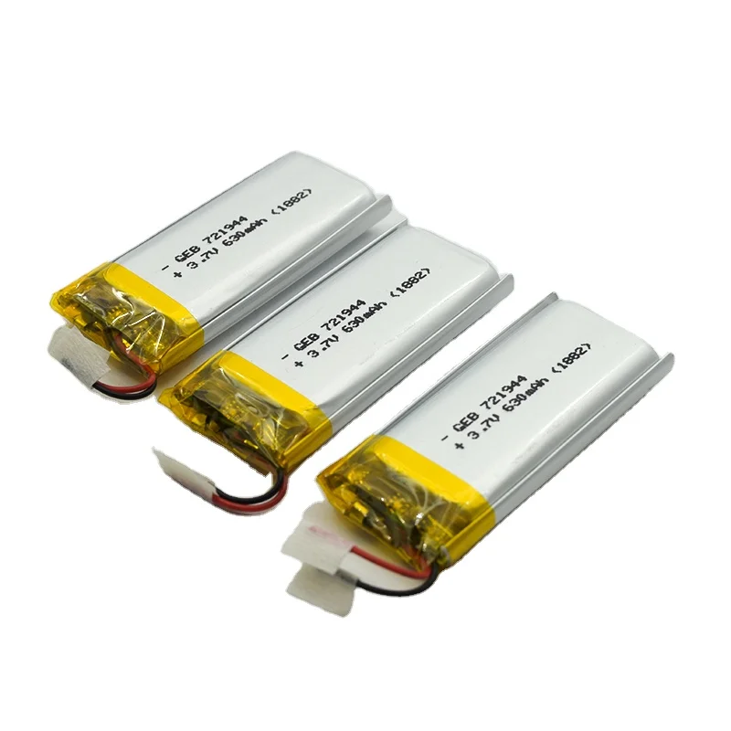 Hot Sale GEB 721944 742045 Lithium Ion Lithium Polymer Battery 3.7V 630mah 750mah Lithium Polymer Rechargeable Battery 630mAh