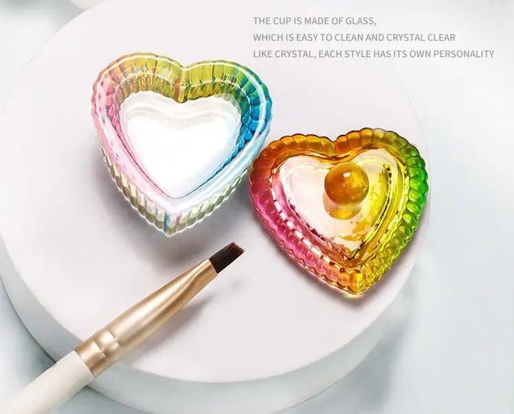 2024 New Design Crystal Glass Crafts Manicure Cup Nail Tools Wash Cup Clear Nail Crystal Liquid Powder Cup