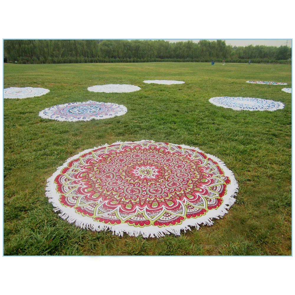 Customized Microfiber Circle Beach Towel Quick-Drying Sand-Prooof Round Beach Towel