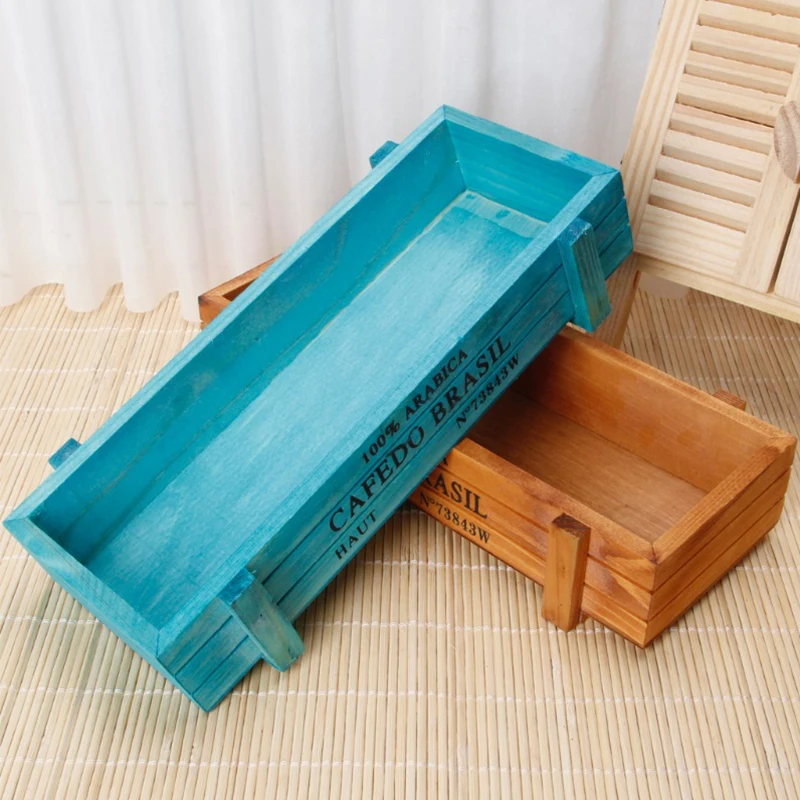 
wholesale high quality indoor custom size natural cute succulent planter square wooden flower pot and planter 