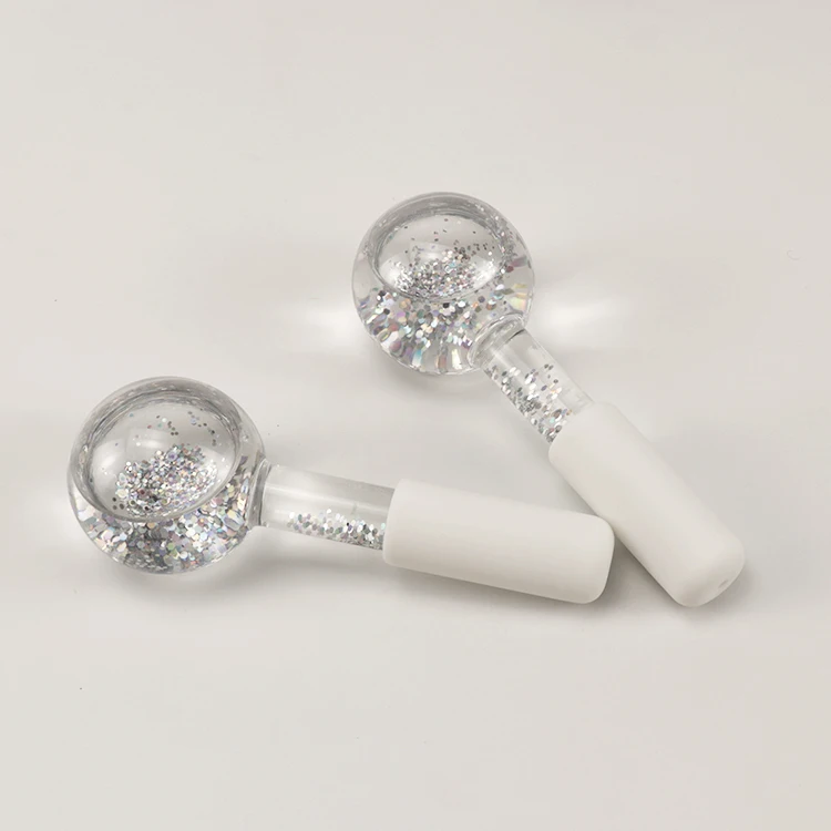 
 Высококачественные стеклянные блестящие розовые синие шарики для лица охлаждающие палочки для лица шарики для красоты лица  