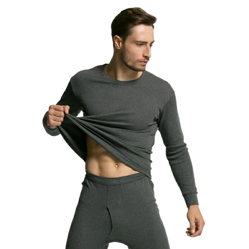 
 Hot sale Autumn winter Men Thermal Underwear Set Premium Long Johns Base Layer Fleece Lined Top and Bottom  