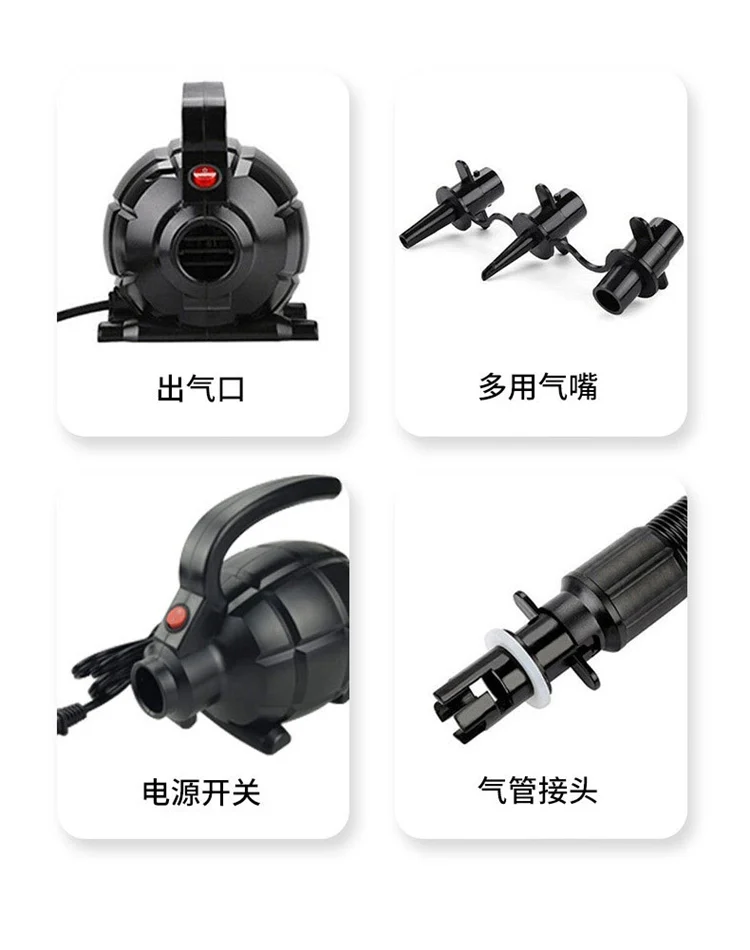 DC12V electric portable air pump for inflatables, quick-fill air pump inflator deflator for Air Mattress Raft Bed Boat Pool Toy