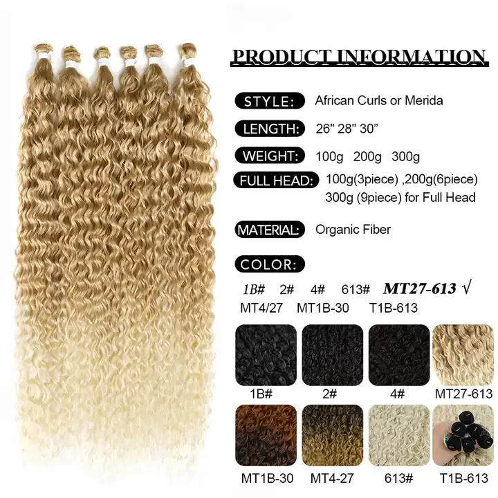 Afro Curly Synthetic Crochet Braid Hair Extension Wholesale Super Soft Long Water Wave 30 Inch Braiding Twist Protein fiber Hair