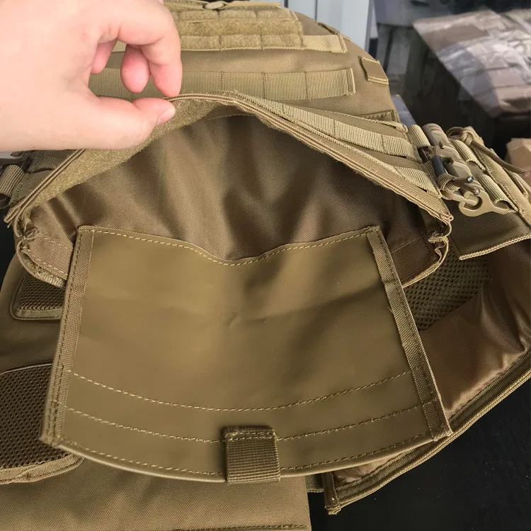 Breathable Black Tactical Vest China Supplier Khaki Protective Waistcoat Polyester Lining Shockproof Battle Vest