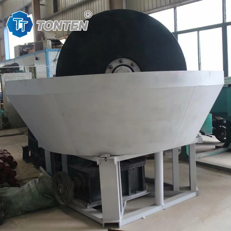 Hot Selling Wet Pan Mill 1t/h Vertical Gold Milling Grinding Machine Stone Grinder