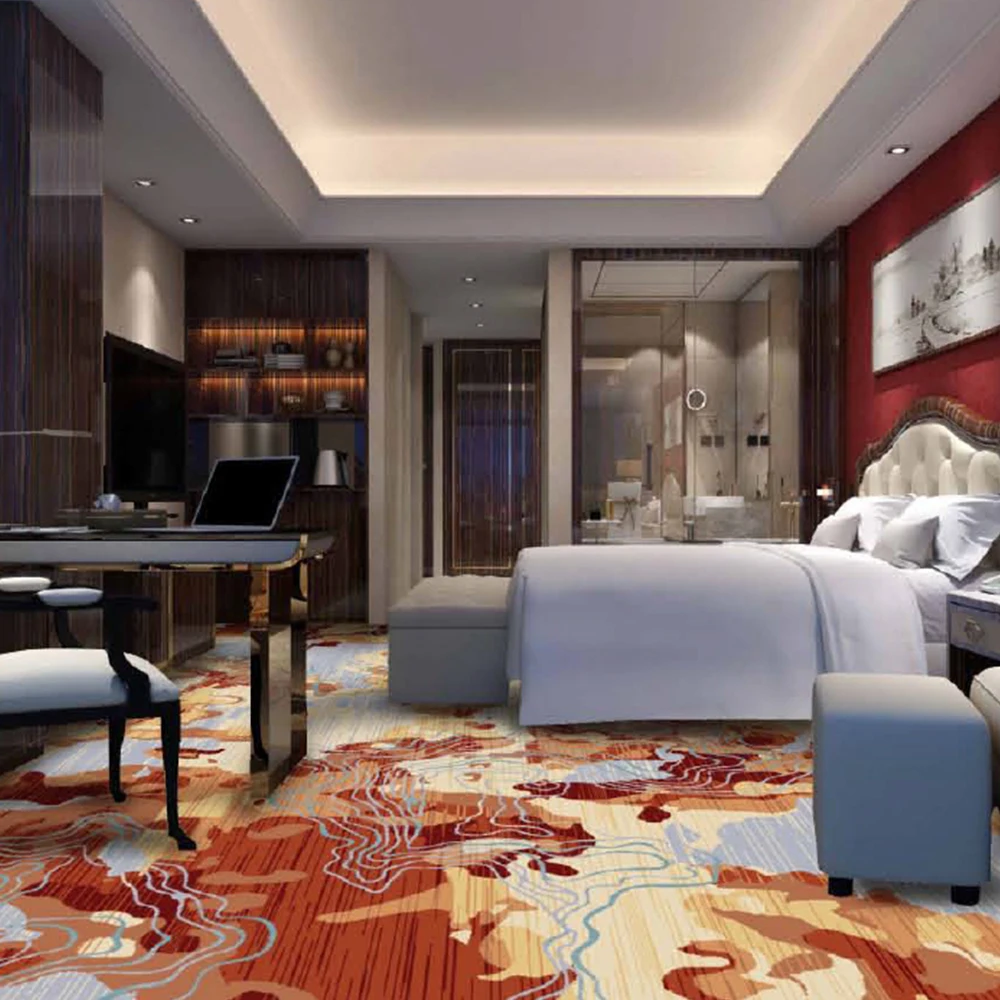 Eco-friendly Modern Wall To Wall Hotel Carpet New Zealand Wool Axminster floor carpet roll For Auditorium