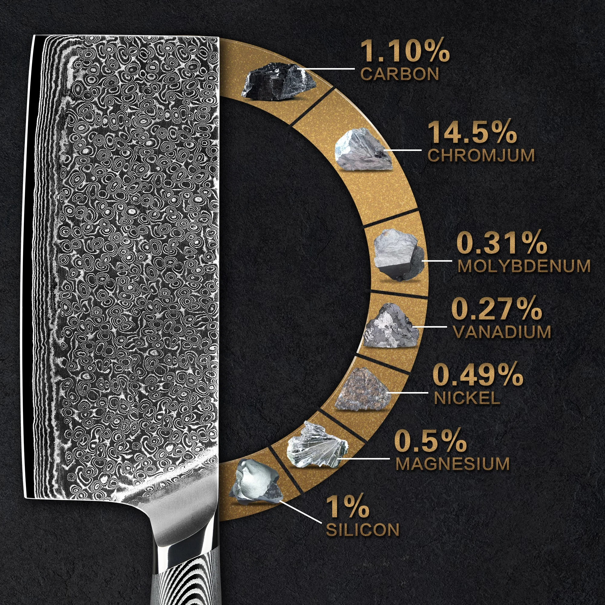 Grey G10 Handle USA hot selling 67layer vg10 damascus steel knives chinese kitchen chopper knife with gift box