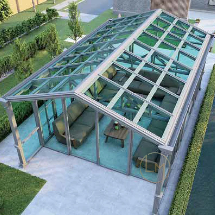 Winter garden balcony aluminum 4 season luxury veranda glass conservatory sun room house sunroom