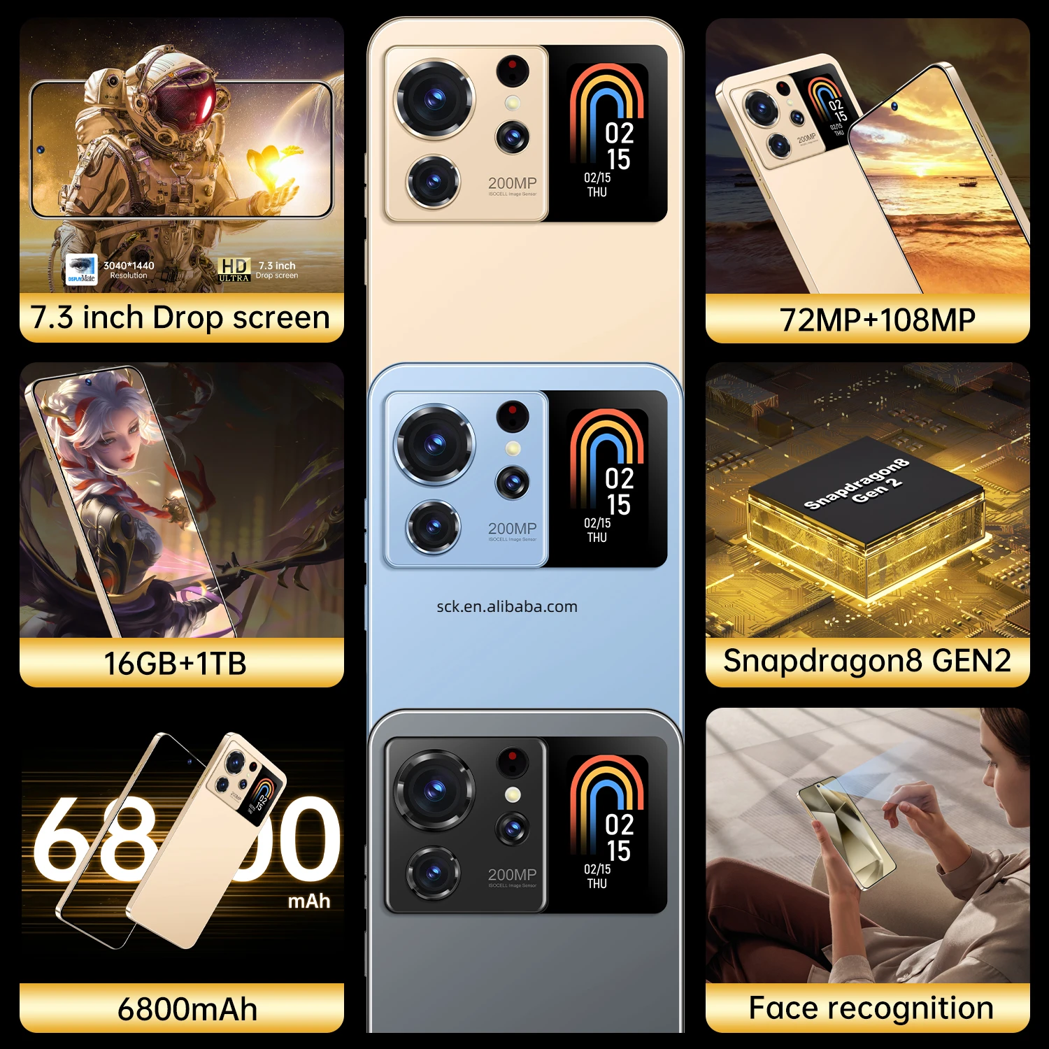 2024 cellphone Original S24 Secondary Screen 16gb+1tb Smartphone 7.3 Inch Unlocked Dual Card 5g Phones Android 13.0 Mobile