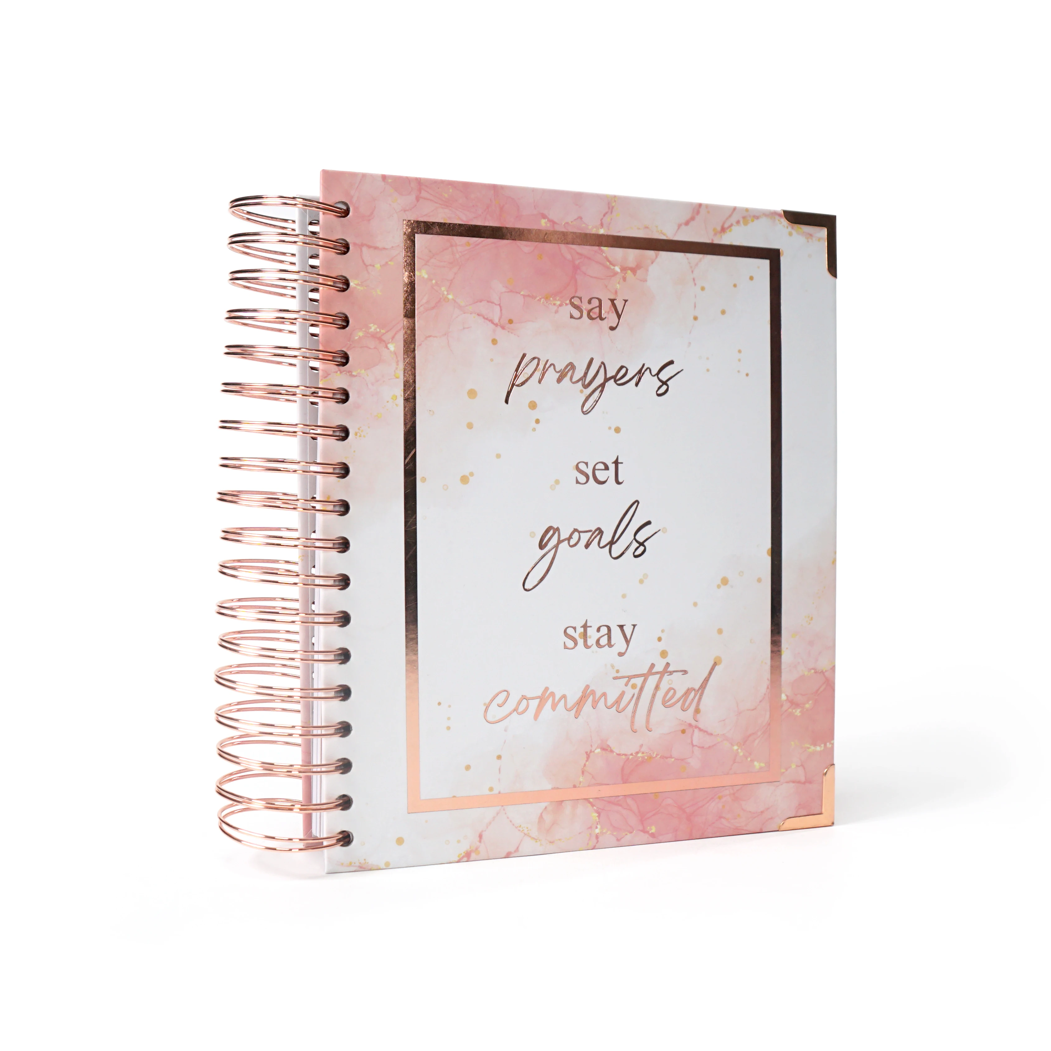 2024 Custom Printing Prayer Journal Hardcover Spiral Affirmation Bible Goals Notebook Gratitude Self Care Manifestation Planner