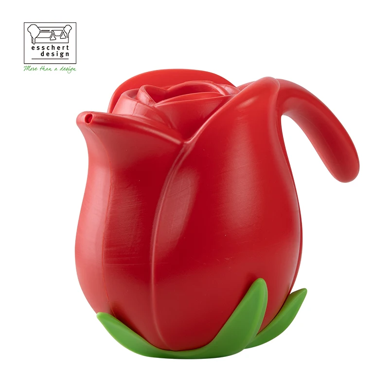 Esschert Design Comfortable Handle Unique Design 1.5L Rose Plastic Watering Can Wholesale