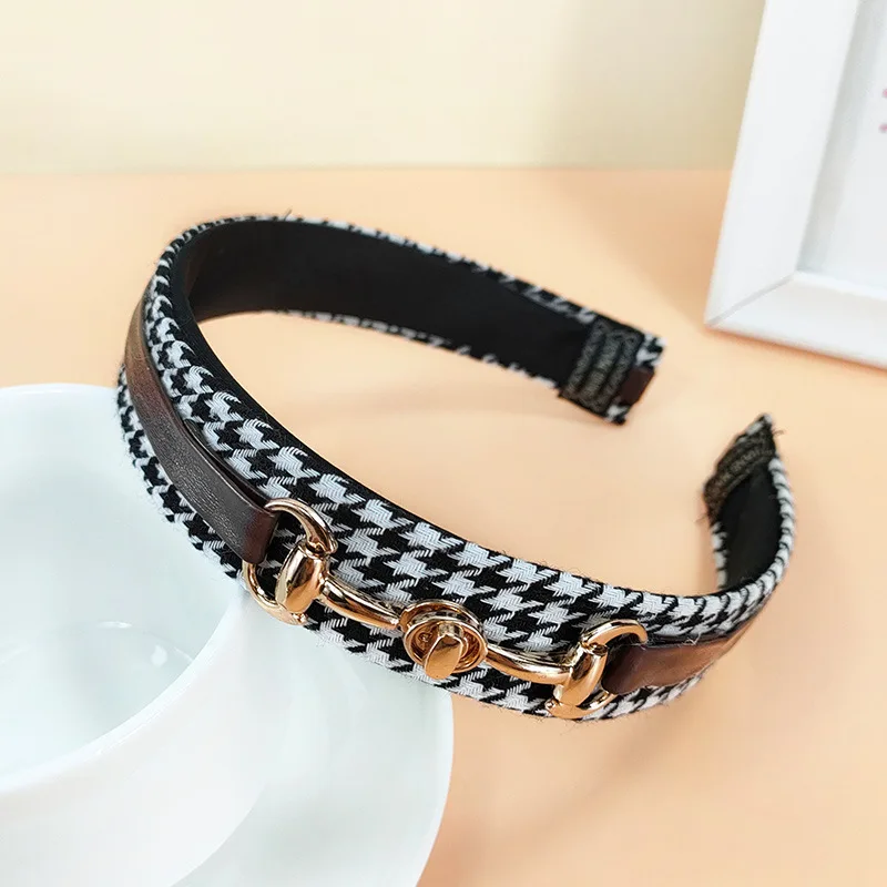 Luxury Quality Soft Thousand Bird Pattern Print Headband Hair Accessories Exquisite PU Leather HairBands Head band Women