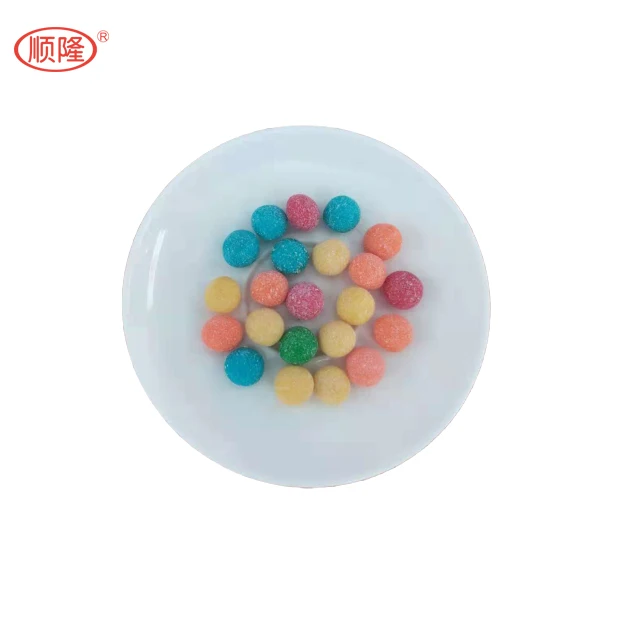 Super Sour Colorful syrup chewy candy sweet rainbow soft candy bean with Acid powder