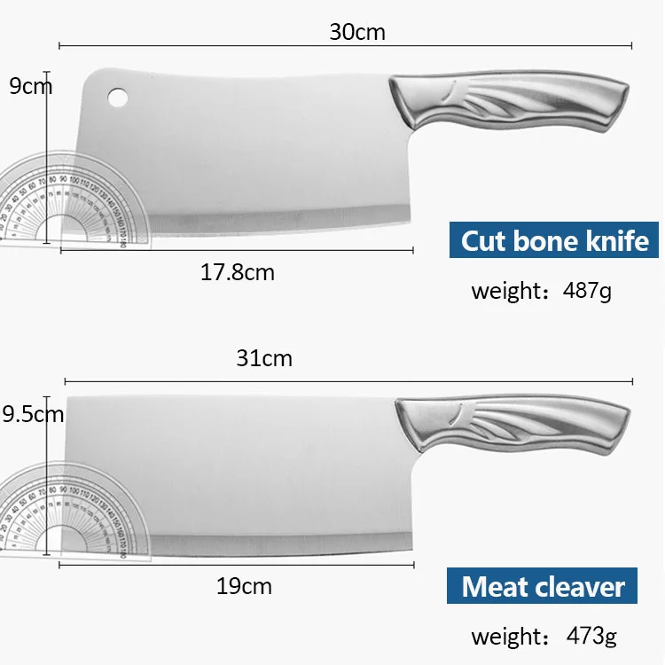 Stainless steel household kitchen sharp meat cleaver cutting vegetables and cutting bones dual knives