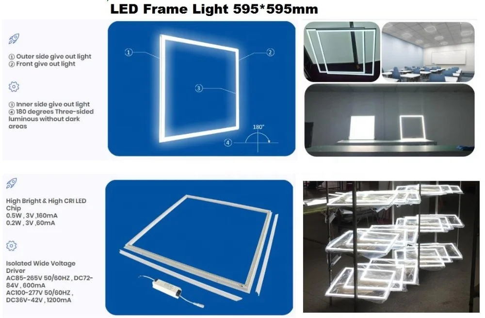Wifi Intelligent Tunable Safety aluminum Body Wireless Smart Music remote control home wall ceiling led panel frame light