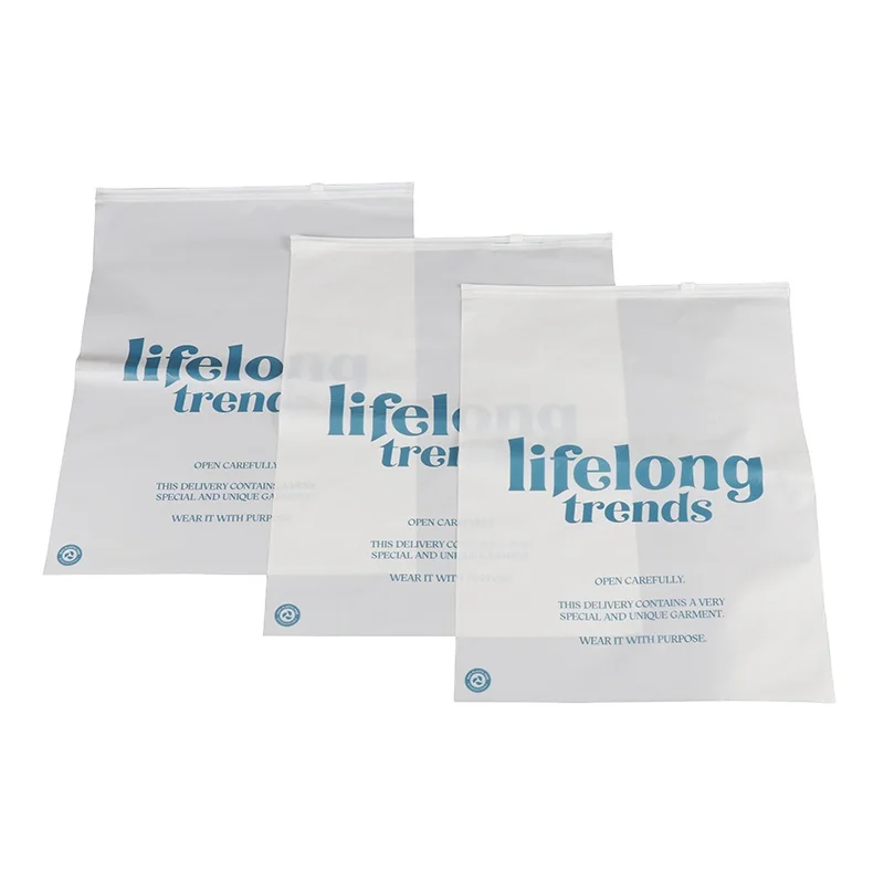 XCGS Wholesale Custom Size 100% Biodegradable PBAT Zipper Bags For Clothing Packaging