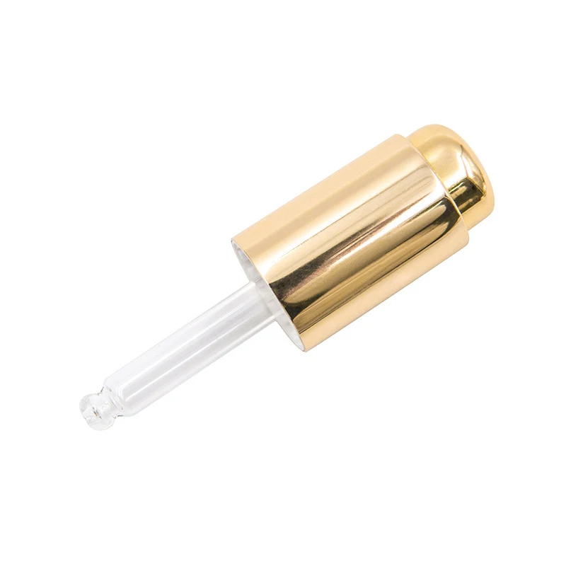 Gold pressing dropper straw Anodized dropper 13/415 Refined oil bottle dropper cover cosmetic packaging material wholesale