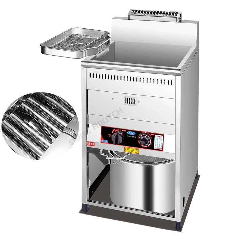 Floortype gas deep fryer 18CJB single 1 tank big capacity 18 liters thermostat LPG frying cooking machine for commercial shop