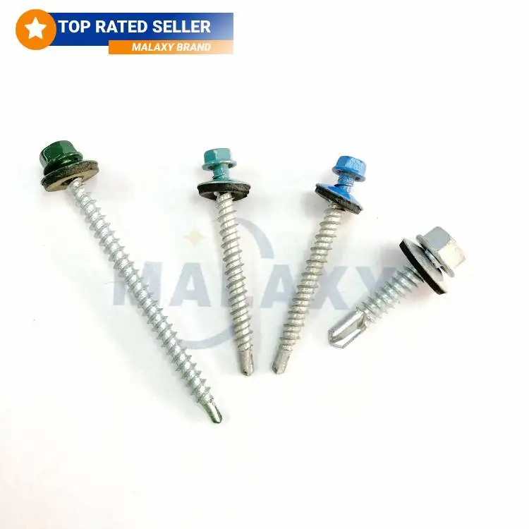 MALAXY Hex Head M6.3X80 Stainless Hex Washer Head Self Drilling Roofing Screws