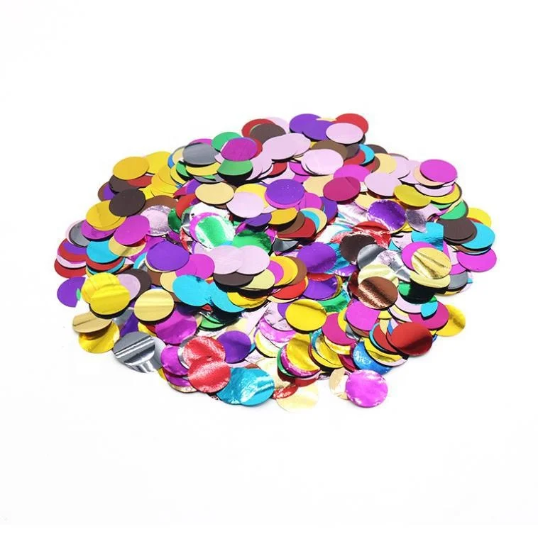 
1.5 cm round shape foil metallic confetti with different colors for wedding birthday Christmas party decorations 