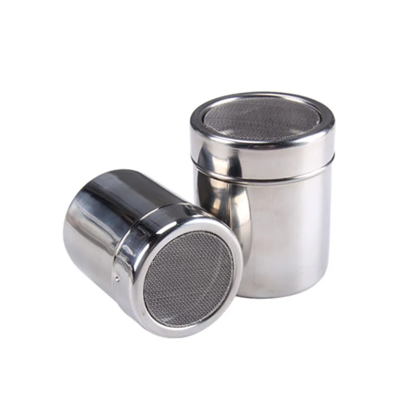 Stainless Steel Kitchen Accessories Chocolate Icing Sugar Powder Cocoa Flour Coffee Sifter Shaker Cooking Tools With Lid