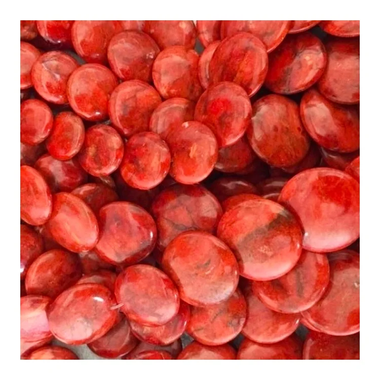 Unique Sponge Coral Beads Flat Oval Coral Beads Orange Red bohemian bead Rough