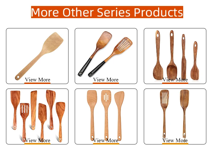 Bamboo Durable Solid Wood Cooking Utensils Tools Nonstick Wooden Spatula set