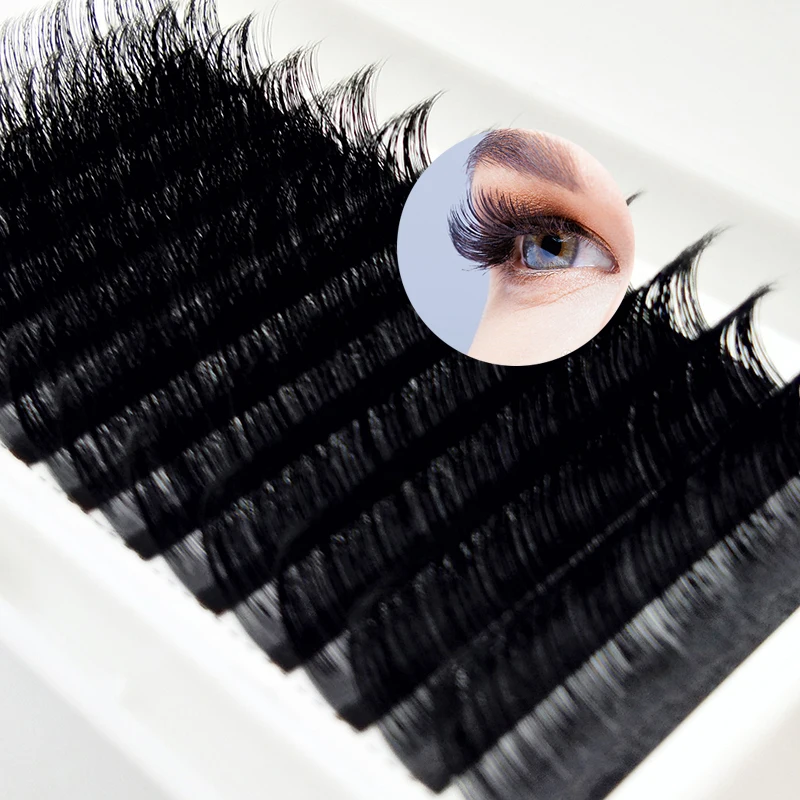 2022 wholesale diy russian korean fluffy premade fan volume eyelash extensions professional set