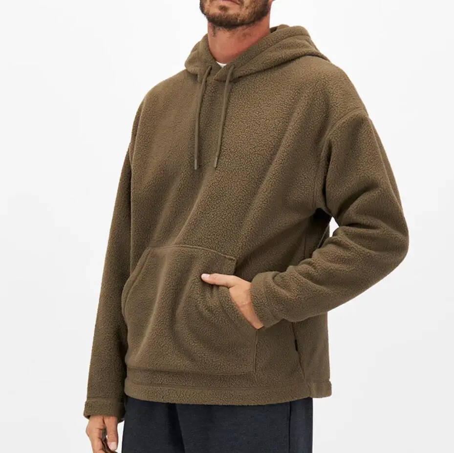 Wholesale Custom Logo Unisex Sweatshirt Long Sleeves Oversize Plain Pullover Polar Fleece Hoodies For Man