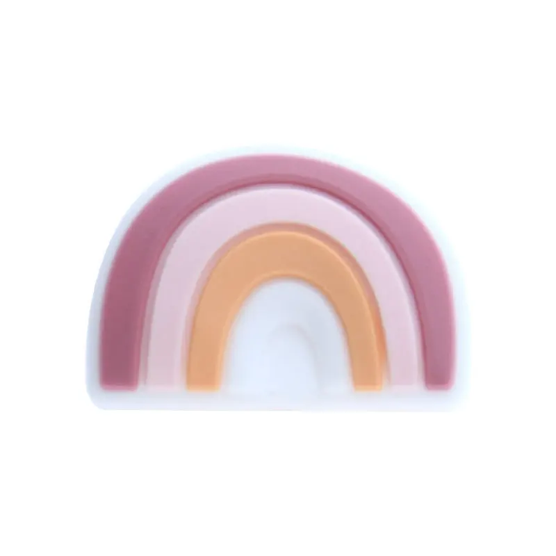 Rainbow Wristlet New Character Teething Focal Letter Keychain Wholesale Custom Bracelet Silicone Beads For Pen Jewelry Making