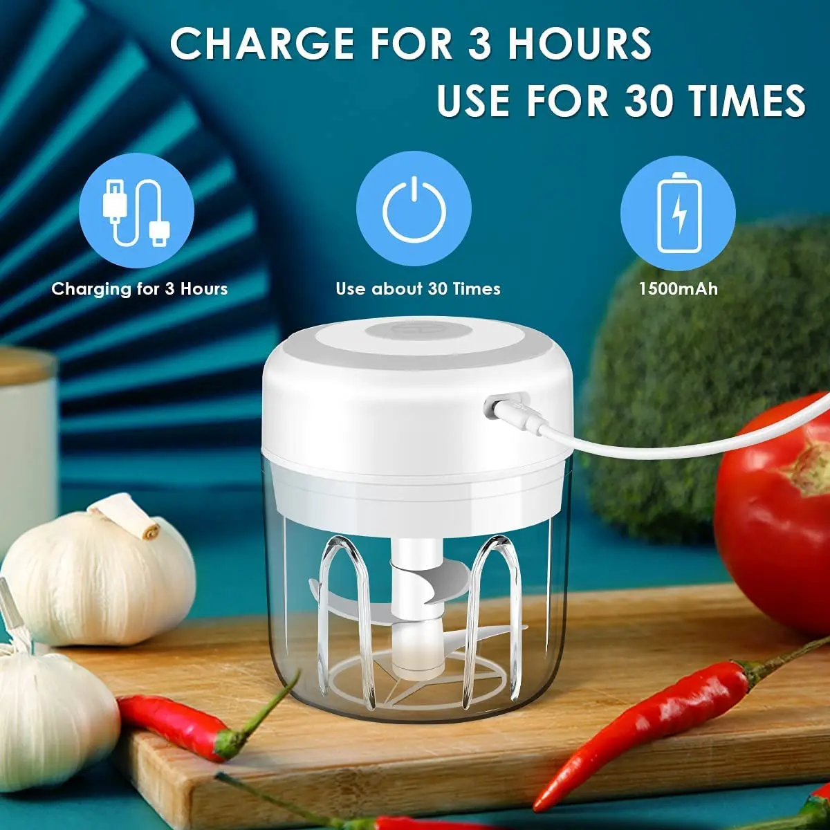 Kitchen Tool Usb charge automatic electric fruit and vegetable chopper baby food makers