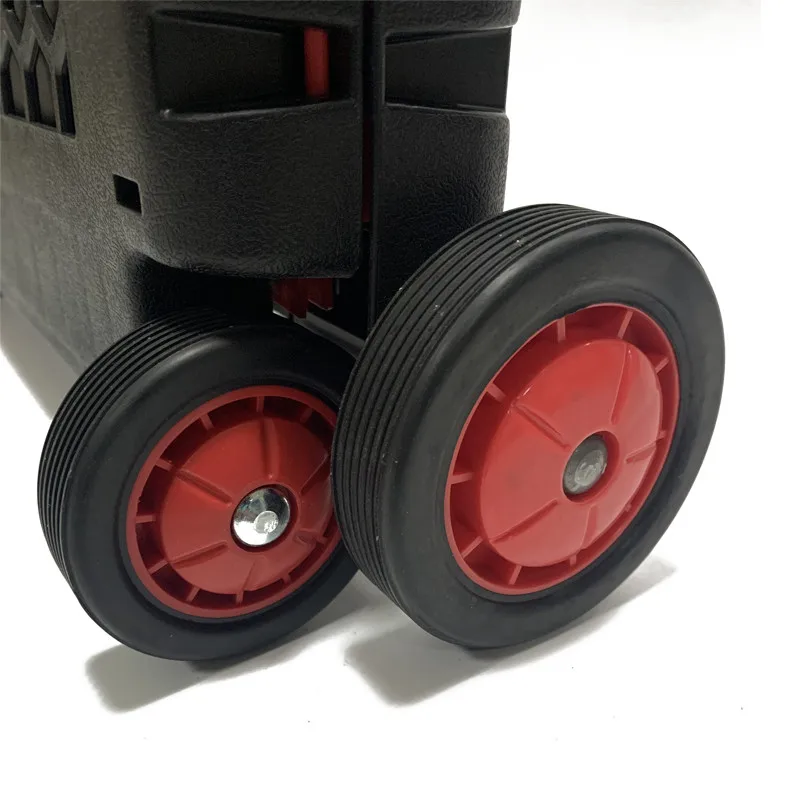 Plastic Cart Shopping Trolley Hot Selling New Design 4 Wheels Folding Half Size Trolley with 7 Plastic Drawers Customized Logos