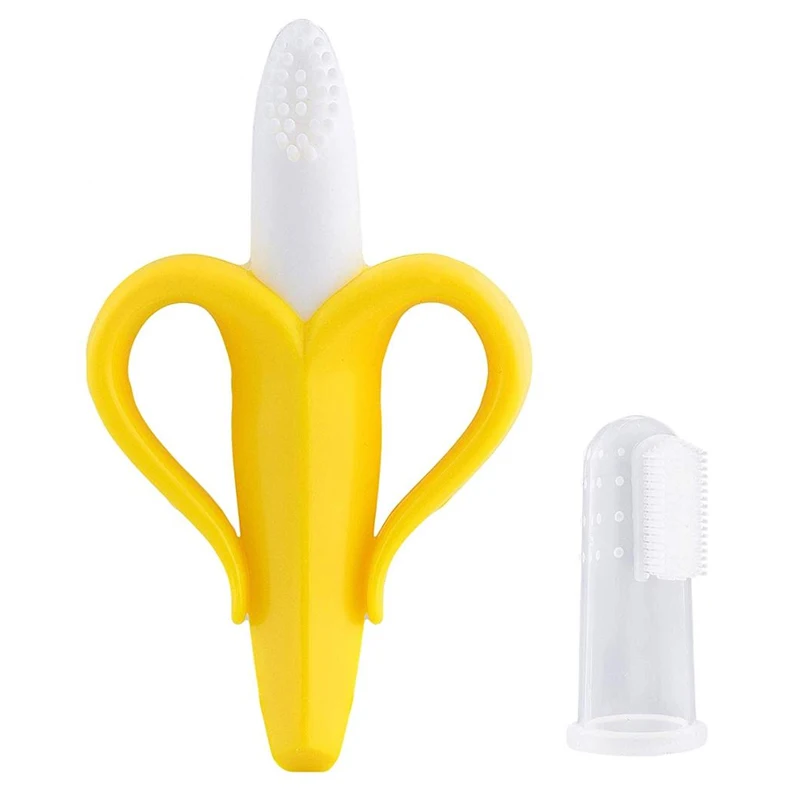 Забавная детская зубная щетка с мультипликационным принтом, молярная палочка, BPA бесплатно, мягкая силиконовая детская зубная щетка