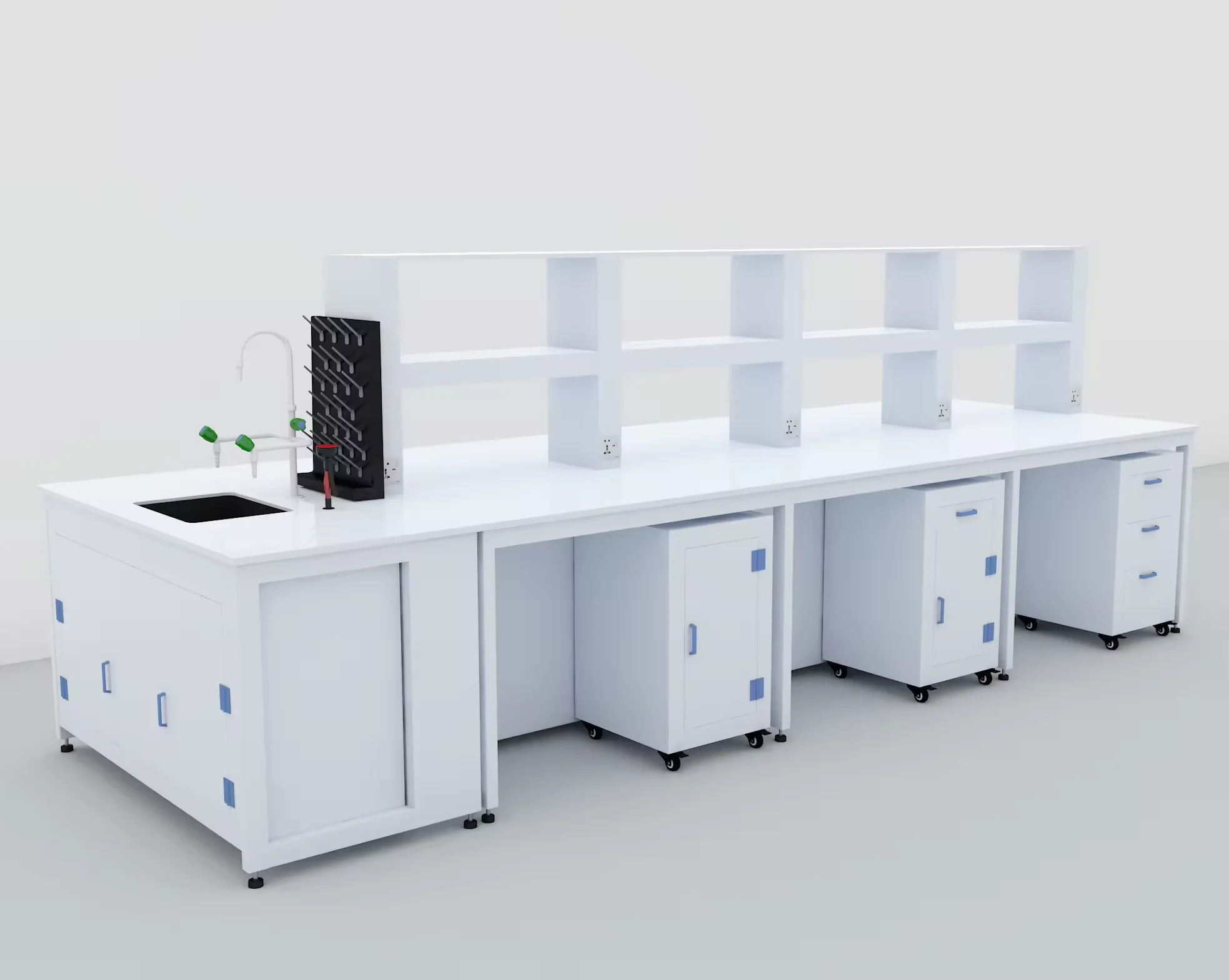 Quality Assurance PP Lab Furniture Side Bench And Lab Center Bench Great Anti-corrosive