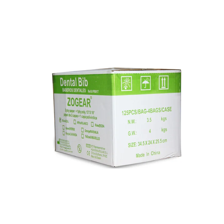 PB017 ZOGEAR dental supplier Disposable custom Polygard dental bibs