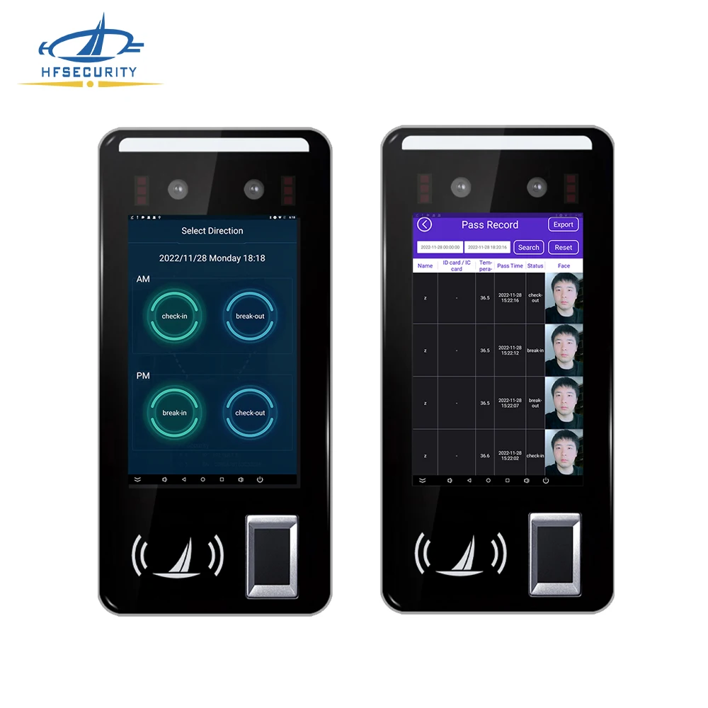 Android 4G Fingerprint Time Recording NFC Card Face Recognition Machine for School with SMS FR05 HFSecurity