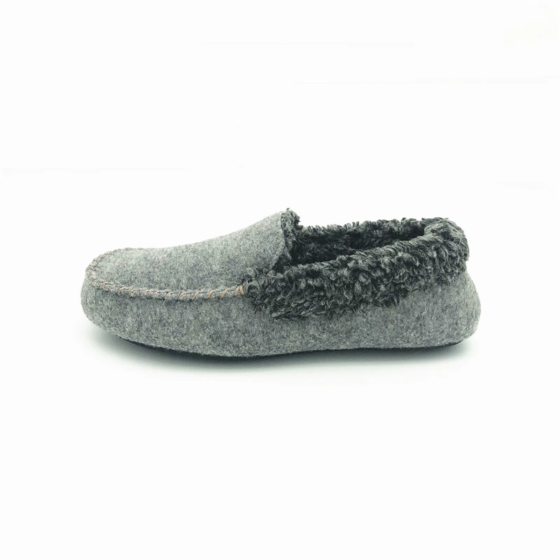 Удобные нескользящие домашние пушистые лоферы из пены с эффектом памяти и резиновой подошвой домашние Мокасины с искусственным мехом тапочки обувь для женщин и мужчин