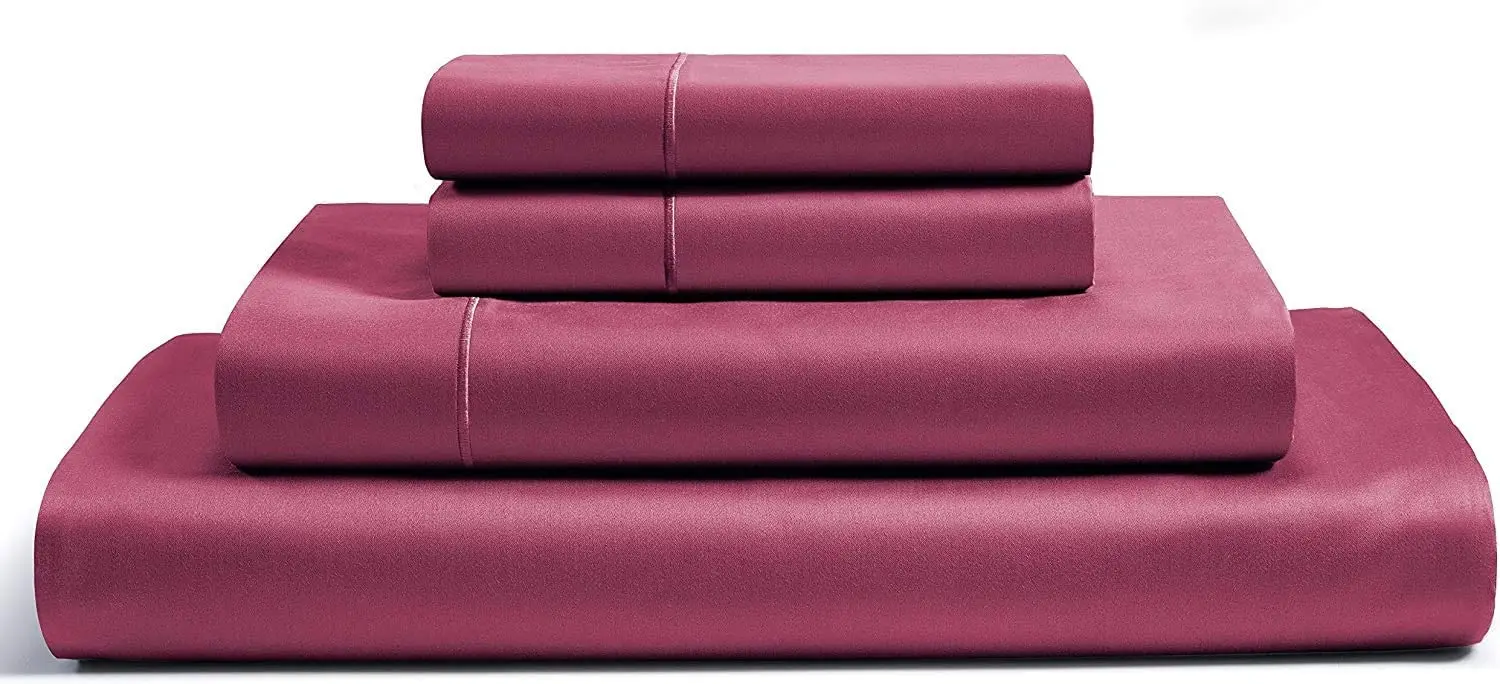 600TC Home 4Pcs Bedding Set Breathable Fitted sheet Cooling Flat Sheet Soft Pillowcases 100% Egyptian Cotton Bed Sheet Set