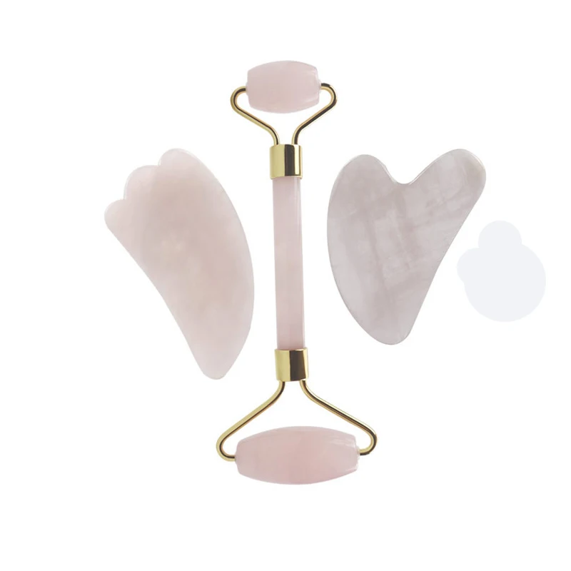 Pink Gua Sha Scraper Board Face Massagers Jade Gua sha Roller Facial Skin Care Tool For Face Neck Skin Body