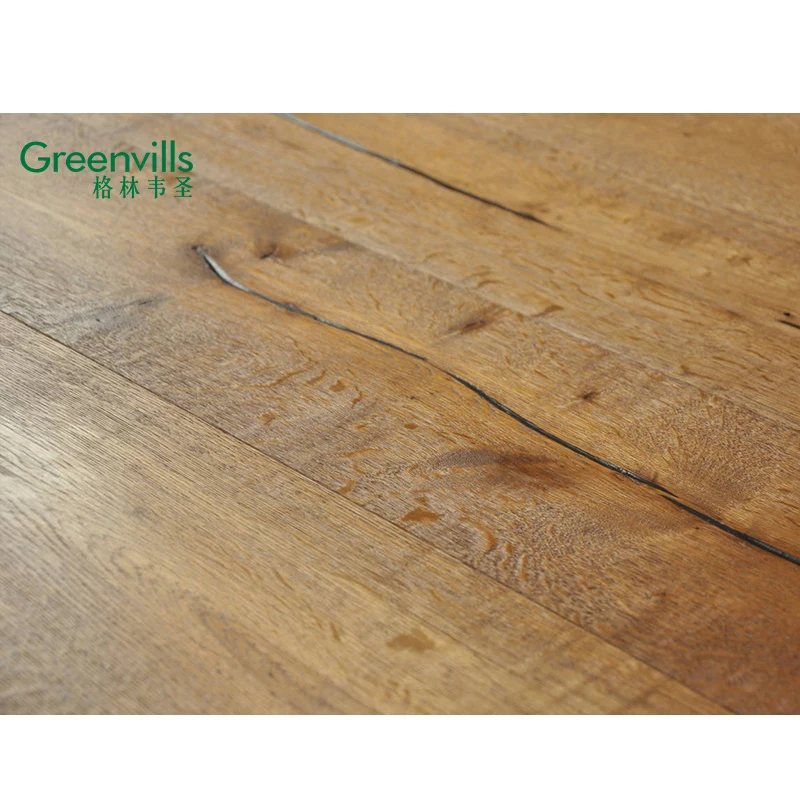 Greenvills 190MM wide European white oak engineered wood flooring Guangzhou factory distressed oak multiply hardwood flooring